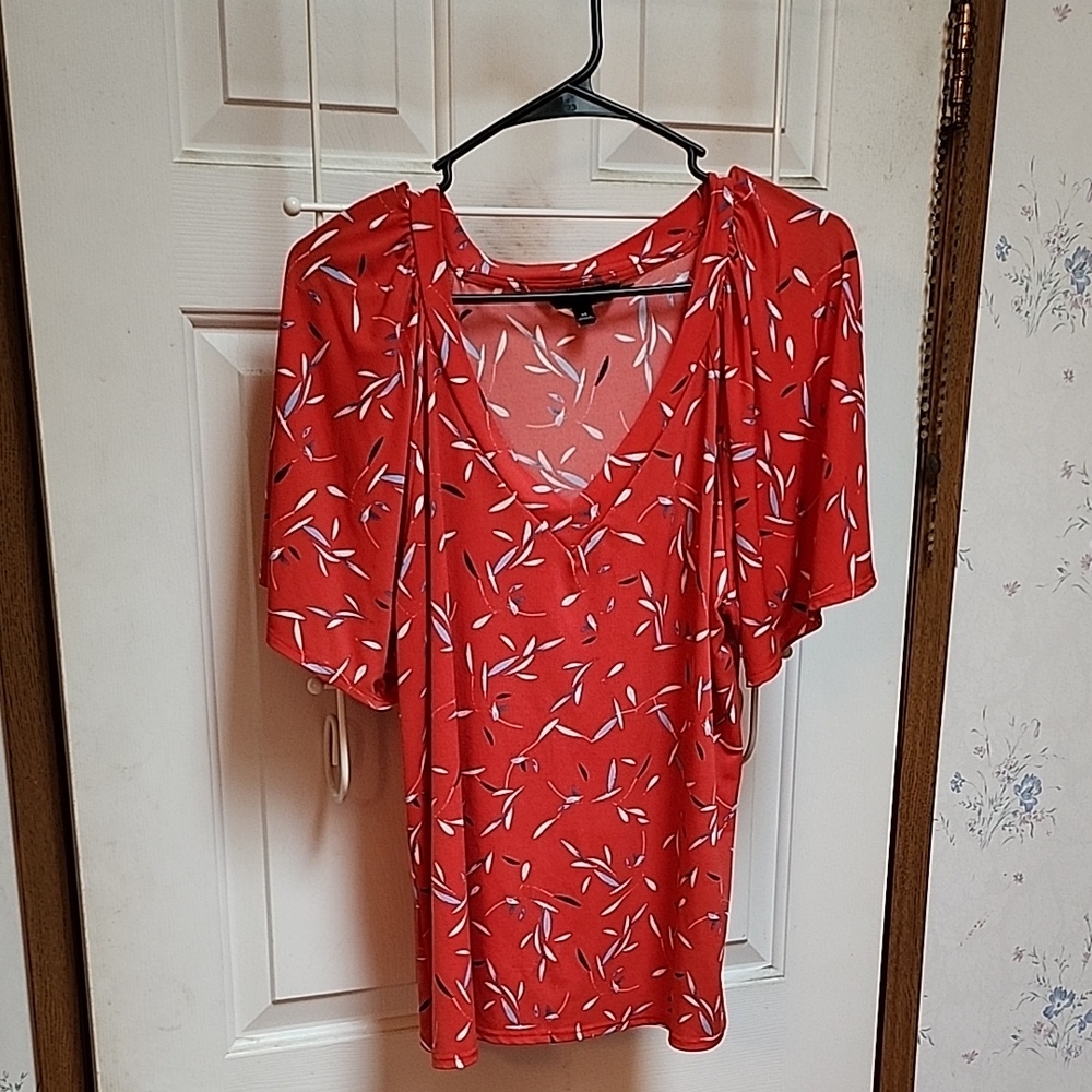 Banana Republic Orange Flutter Sleeve Blouse